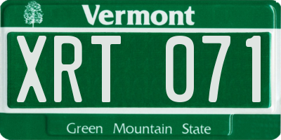 VT license plate XRT071
