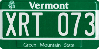 VT license plate XRT073