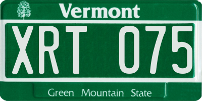 VT license plate XRT075