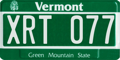 VT license plate XRT077