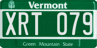 VT license plate XRT079