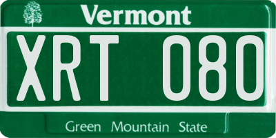 VT license plate XRT080