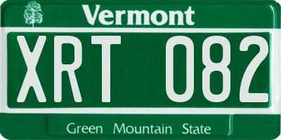 VT license plate XRT082