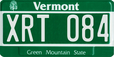 VT license plate XRT084