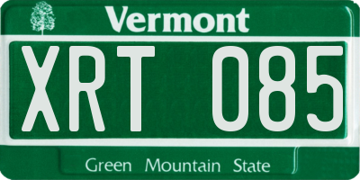 VT license plate XRT085