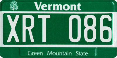 VT license plate XRT086