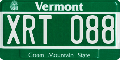 VT license plate XRT088