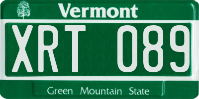 VT license plate XRT089