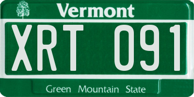 VT license plate XRT091