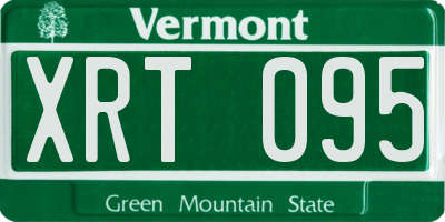 VT license plate XRT095
