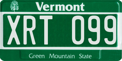 VT license plate XRT099