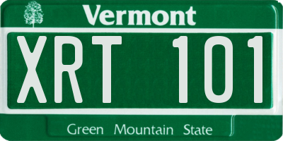 VT license plate XRT101