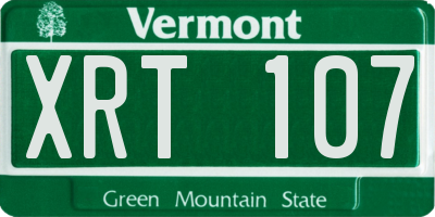 VT license plate XRT107