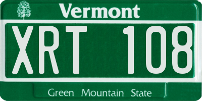 VT license plate XRT108