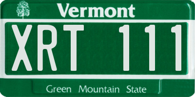 VT license plate XRT111