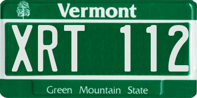 VT license plate XRT112