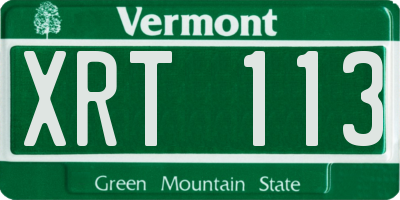 VT license plate XRT113