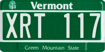 VT license plate XRT117