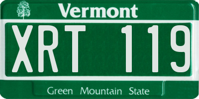 VT license plate XRT119