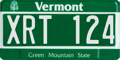 VT license plate XRT124