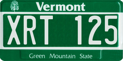 VT license plate XRT125