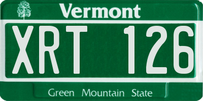 VT license plate XRT126