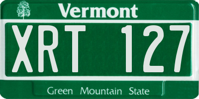VT license plate XRT127