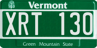 VT license plate XRT130