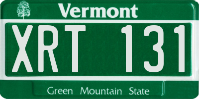 VT license plate XRT131