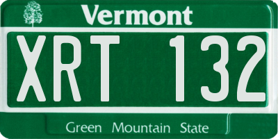 VT license plate XRT132