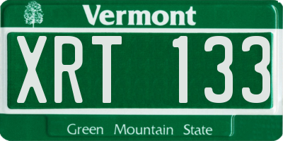 VT license plate XRT133