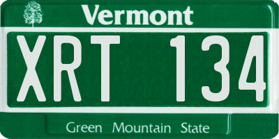 VT license plate XRT134