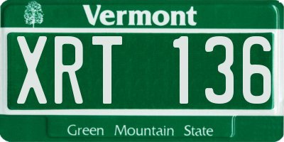 VT license plate XRT136