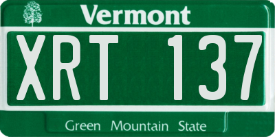 VT license plate XRT137