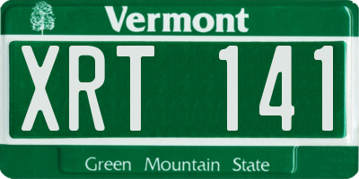 VT license plate XRT141