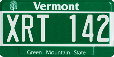 VT license plate XRT142