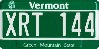 VT license plate XRT144