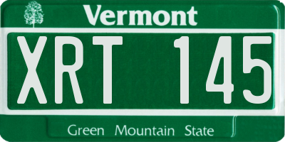 VT license plate XRT145
