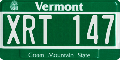 VT license plate XRT147
