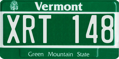 VT license plate XRT148