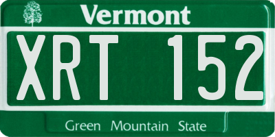 VT license plate XRT152