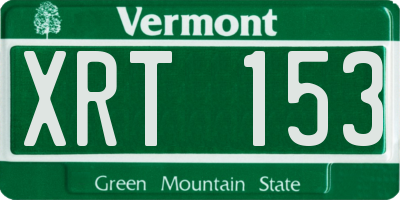 VT license plate XRT153