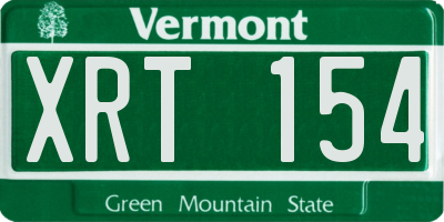 VT license plate XRT154