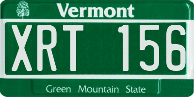 VT license plate XRT156