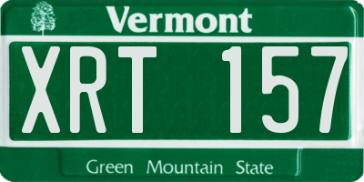 VT license plate XRT157