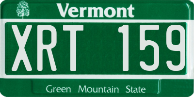VT license plate XRT159