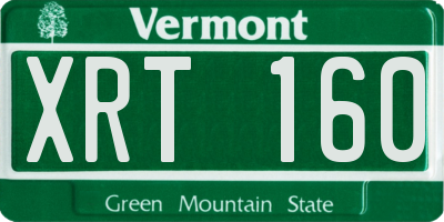 VT license plate XRT160