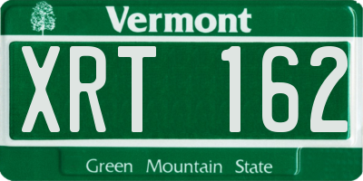VT license plate XRT162