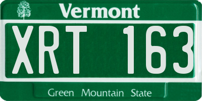 VT license plate XRT163