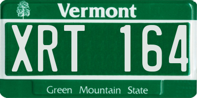 VT license plate XRT164